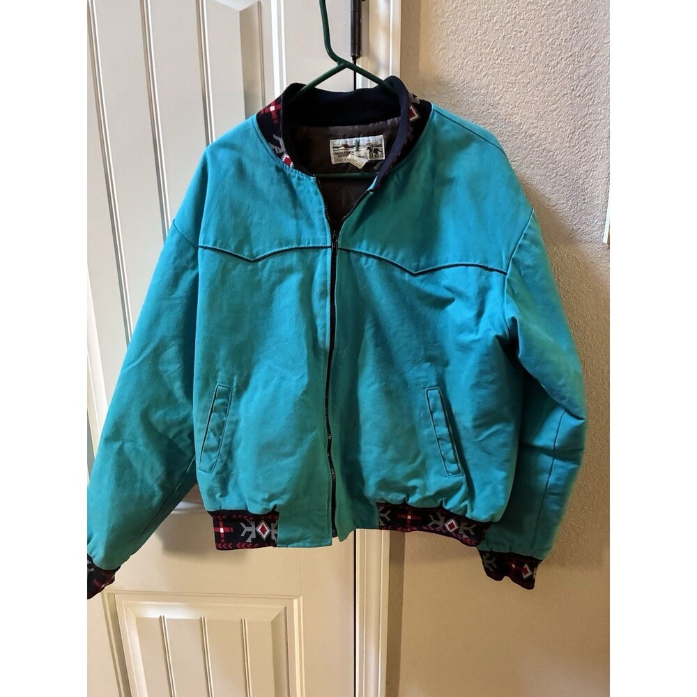 Vintage 80's 90's Saddlesmith Outfitters Aztec Western Ranch Jacket-2XL Made USA